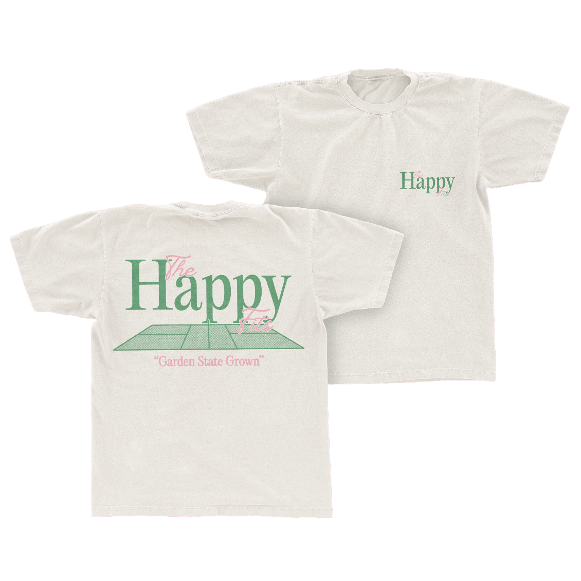 The Happy Fits Garden State Tee front and back