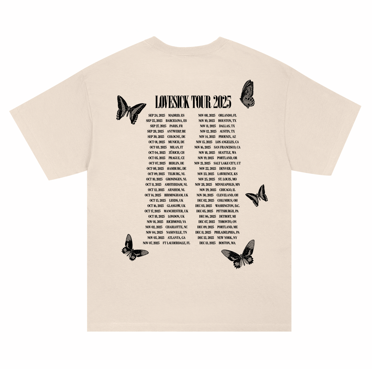Butterfly Tour T-Shirt (Cream)