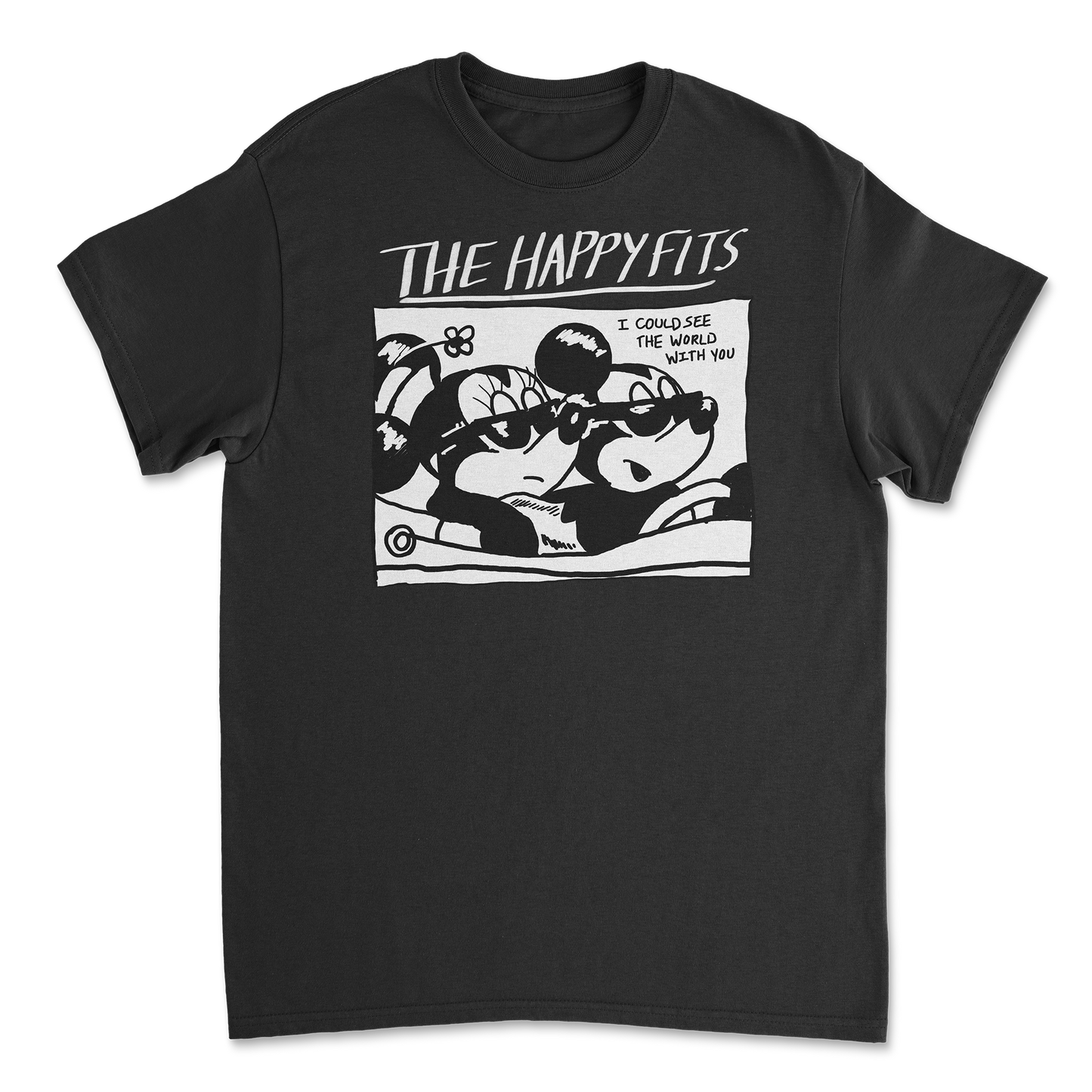 Steamboat Willie Goes For A Ride T-Shirt (Black)