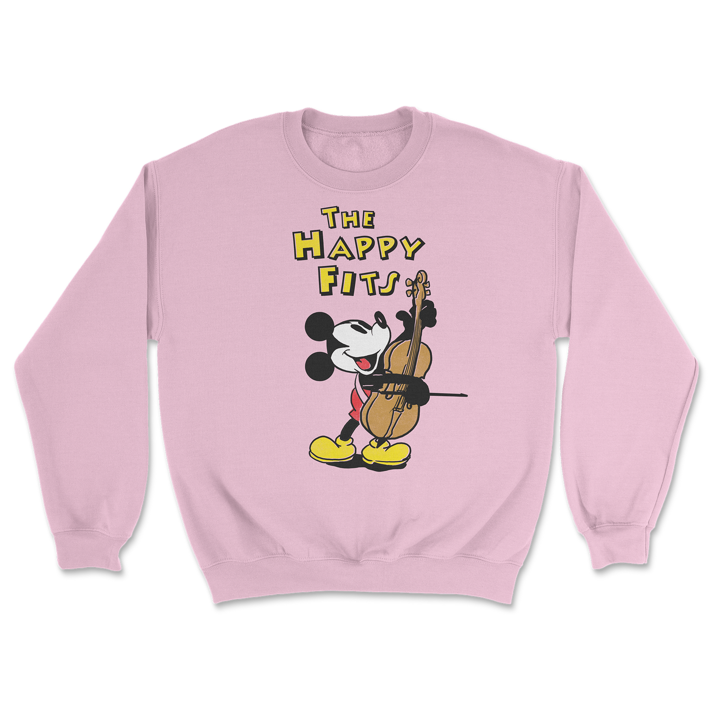 Steamboat Willie Plays The Cello Crewneck Sweatshirt (Pink)