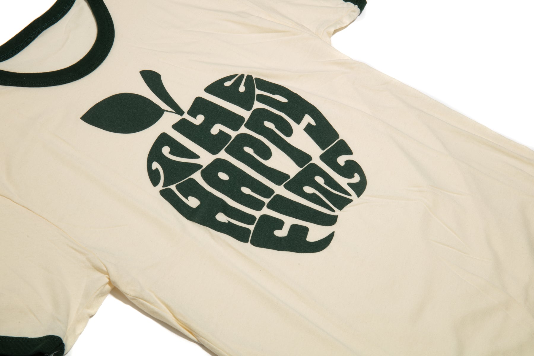 Apple Ringer T-Shirt (Natural/Dark Green) – The Happy Fits