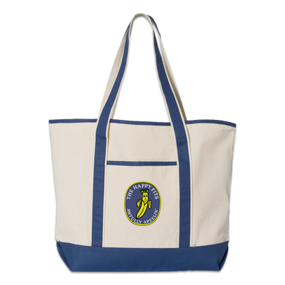 The Happy Fits Banana Patch Tote Bag (Natural/Royal)